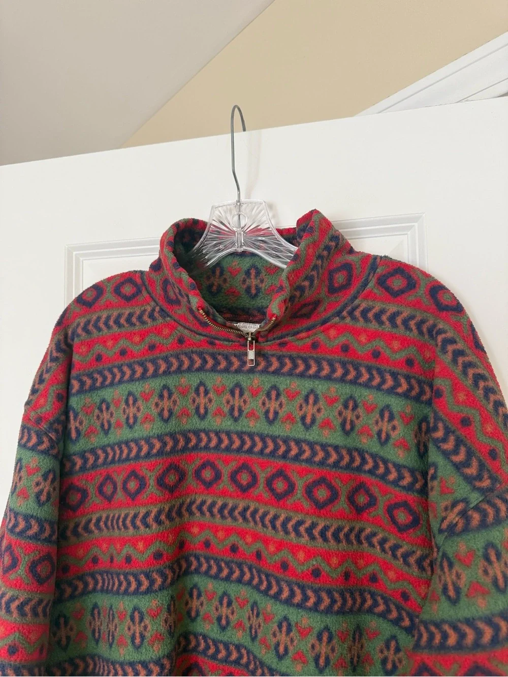 Vintage Oversized Aztec Fleece Pullover